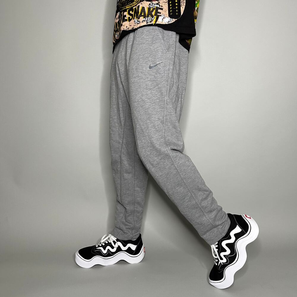 Vintage Y2K Nike Sweatpants Mens XL Grey Cotton Dark Swoosh Dri Fit